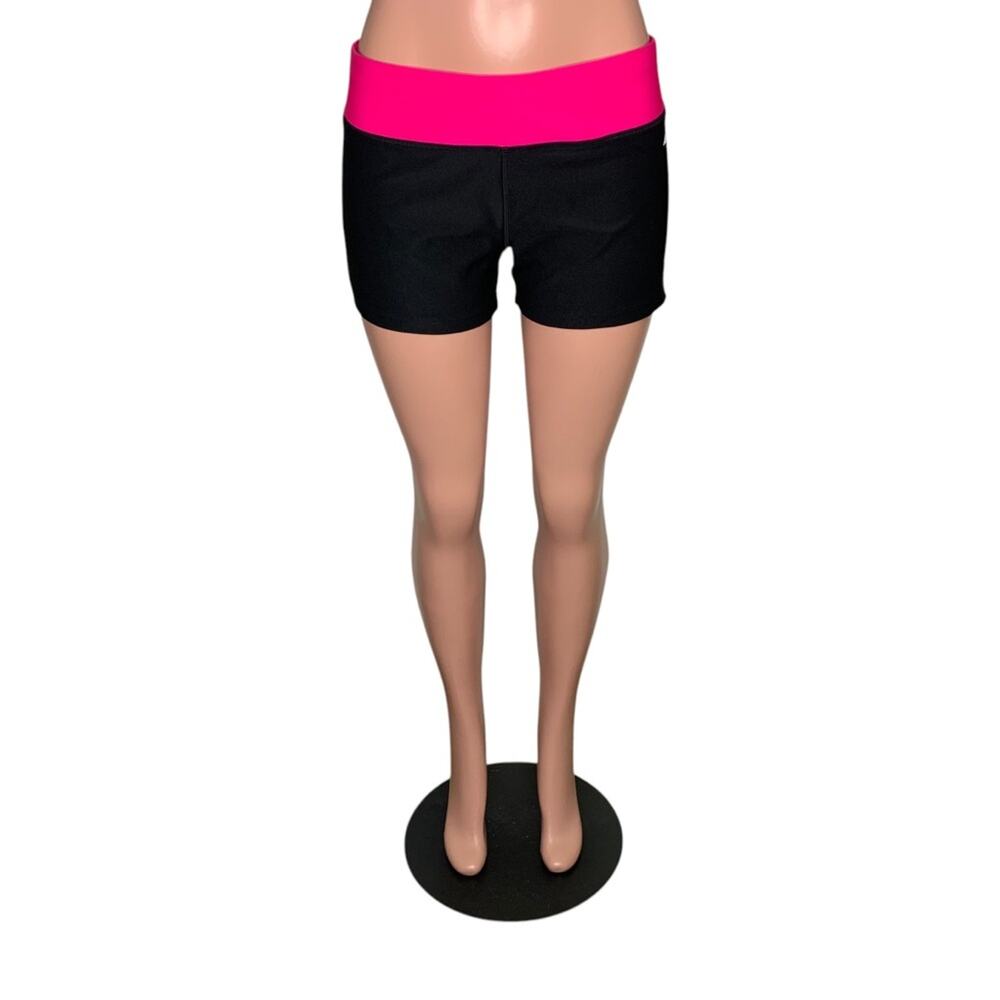 Avia NWOT Athletic Short Elastic Waistband Black Magenta Size L